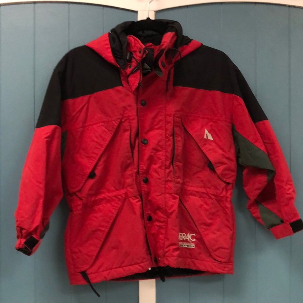 Serac Weather Protection System‎ Red Coat Colorblock Parka ski Jacket S